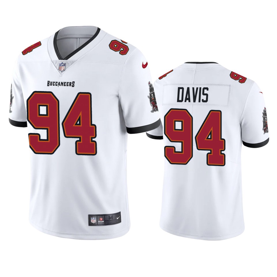Tampa Bay Buccaneers Men Nike NFL  #94  Khalil Davis White Vapor Untouchable Limited Jersey